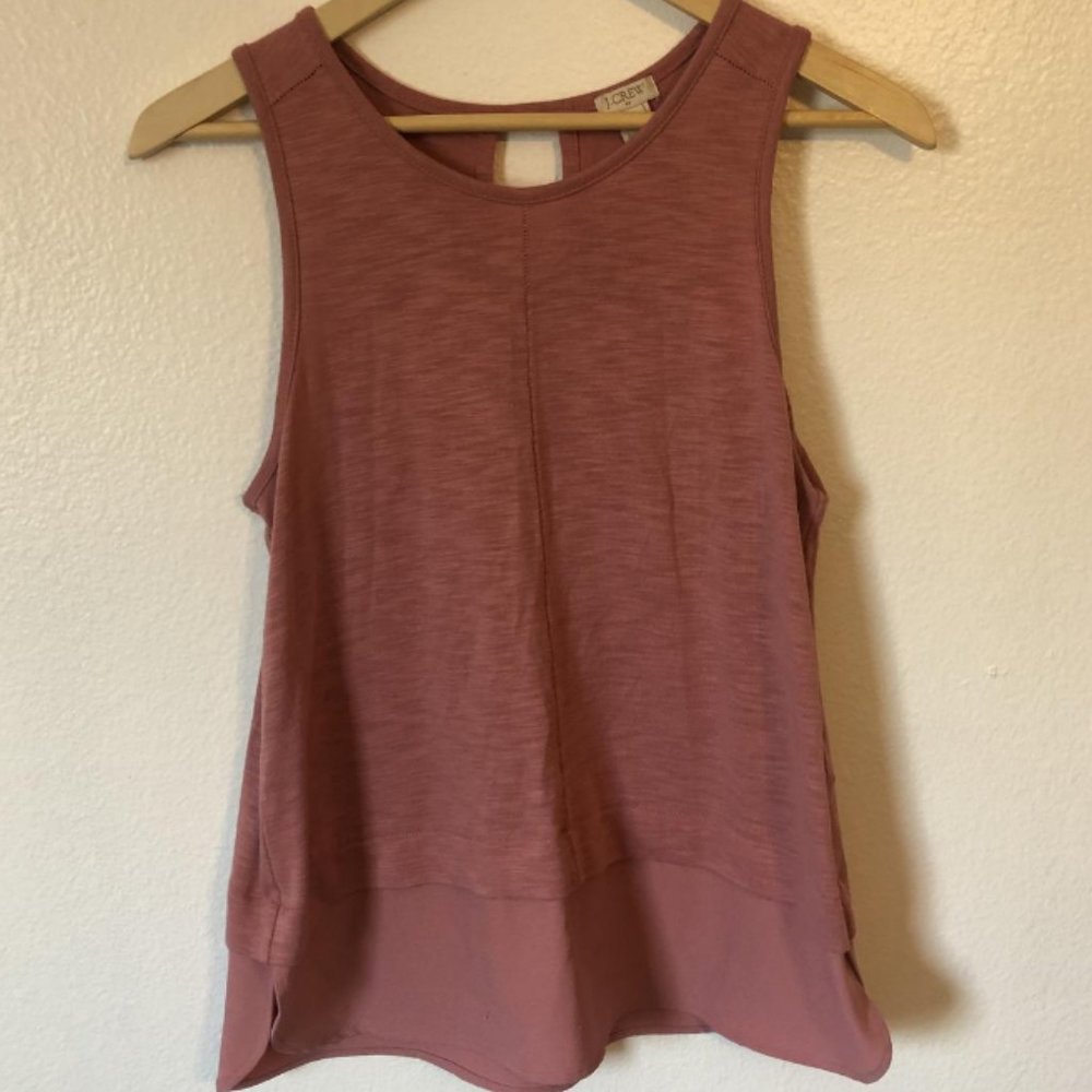 J. Crew Sleeveless Scoop Neck Keyhole Back Top
